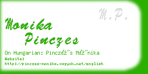 monika pinczes business card